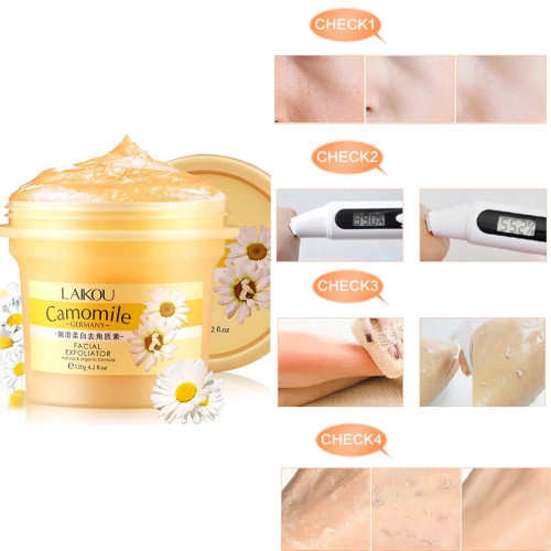 LAIKOU- Camomile Germany Facial Exfoliator natural & Orgonic formula 120g Scrub Gel facial bodyExfoliating Body Scrub